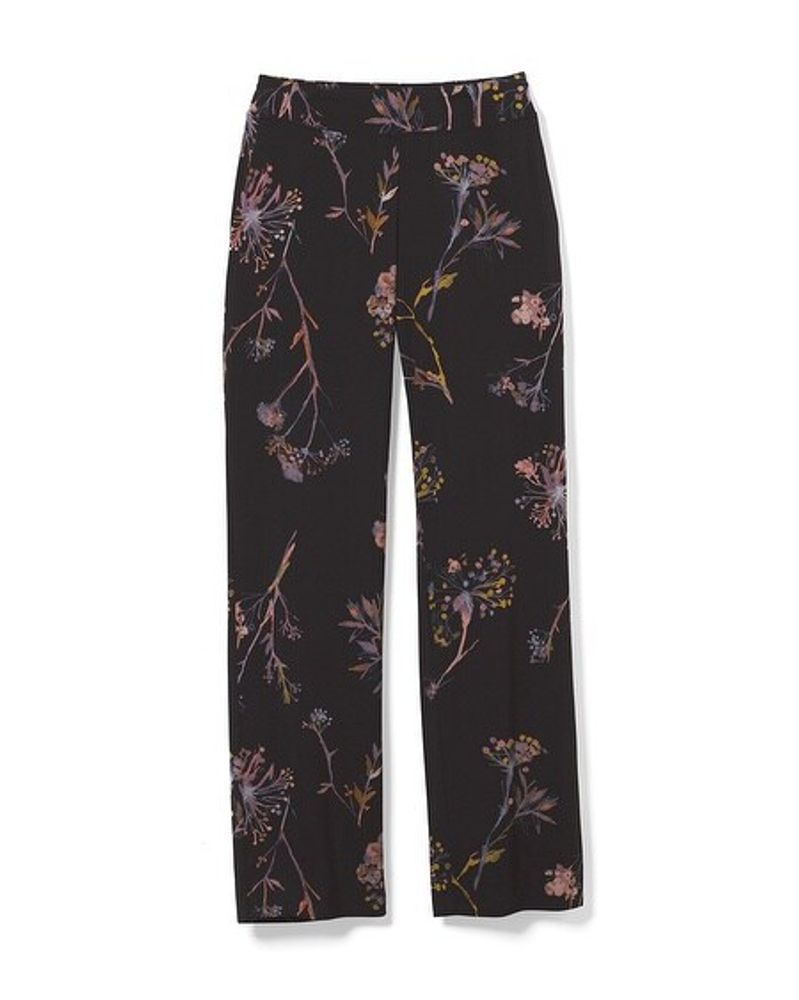 Soma Cool Nights Pajama Pants, VEILED FLORAL GRAND BLACK, Size