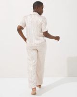 Soma Soma Sensual Satin Notch Collar Pajama Set, CHIC SQUARE DOTS PNK TINT, Size S