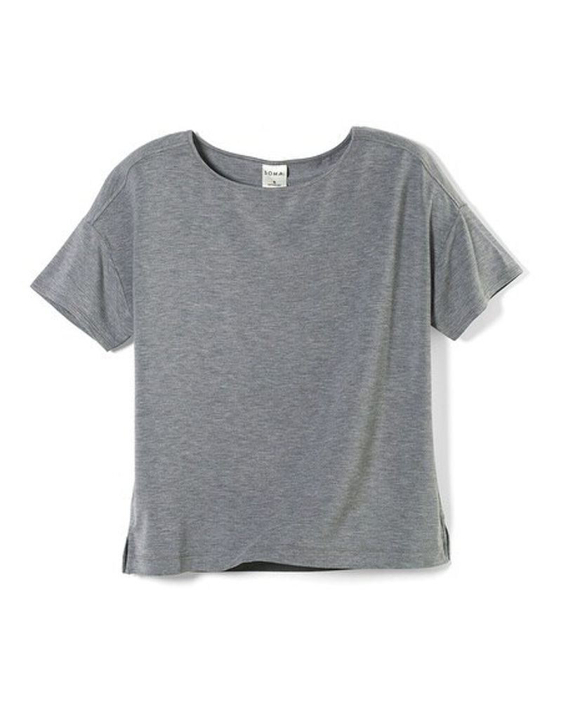 Soma Cool Nights Crewneck Pajama Tee, Heather Graphite