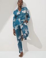 Soma Cool Nights Long Sleeve Pajama Top, STYLIZED FLORAL G EVENING