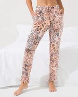 Soma Cool Nights Tassel-Tie Ankle Pajama Pants, STYLISH PAISLEY FRST BLSH