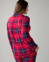 Soma Cool Nights Long Sleeve Pajama Top, Plaid, Red & Blue, size XS, Christmas Pajamas by Soma, Gifts For Women