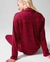 Soma Stretch Flannel Long Sleeve Notch Collar, Red, size by Soma