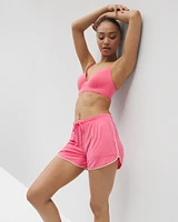 Cool Nights Solid Piped Pajama Shorts