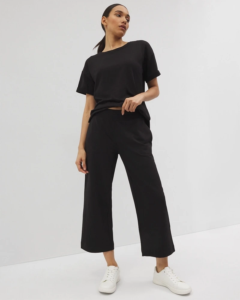 Essential Terry Wide Leg Crop Pant