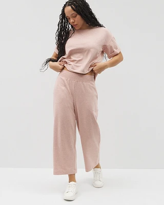 Essential Terry Wide Leg Crop Pant