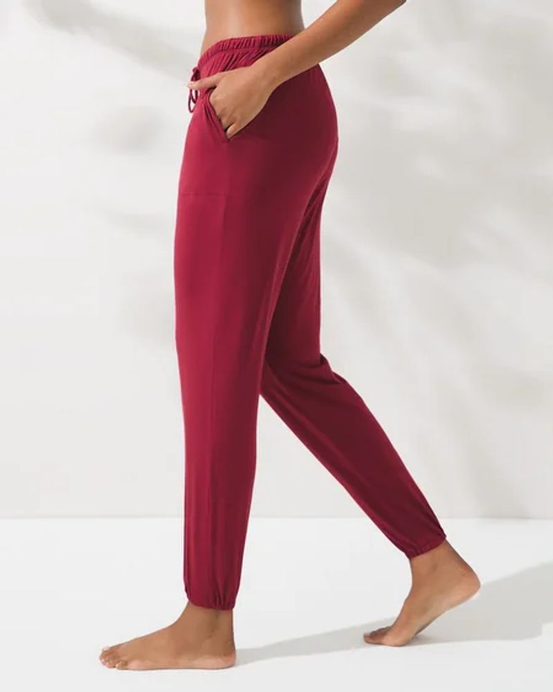 Soma Cool Nights Relaxed Banded Ankle Pajama Pants, RED BEAUTY