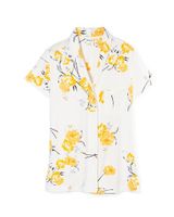 Soma Cool Nights Short Sleeve Notch Collar Pajama Top, REFRESH FLORAL IVORY, Size S