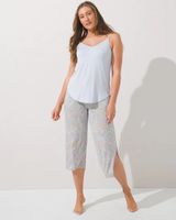 Soma Cool Nights Palazzo Crop Pajama Pants, GLOBAL PAISLEY POWDERBLUE