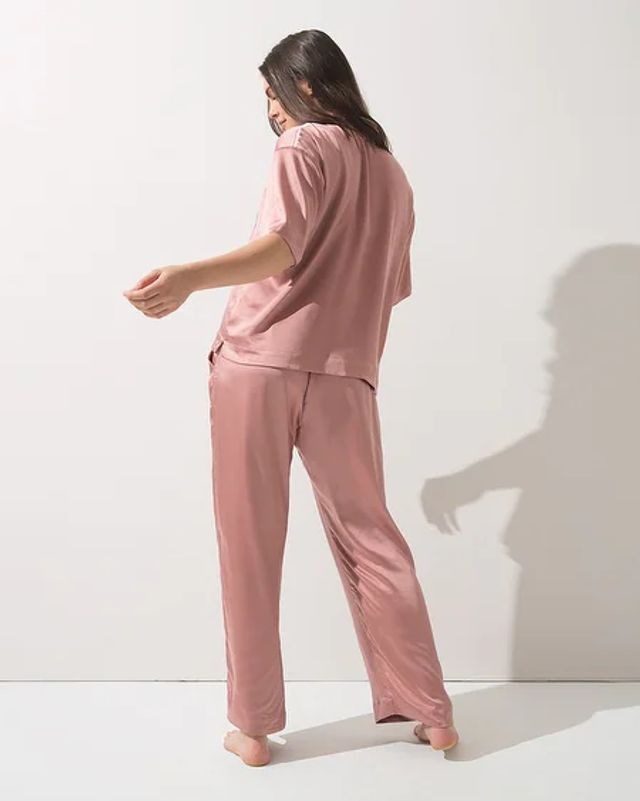 Sensual Satin Notch Collar Pajama Set - Soma