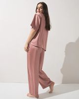 Soma Soma Sensual Satin Notch Collar Pajama Set, WHISPER BLUSH, Size L