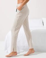Soma Cool Nights Tassel-Tie Ankle Pajama Pants, CHIC SQUARE DOTS PNK TINT, Size M