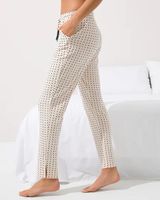 Soma Cool Nights Tassel-Tie Ankle Pajama Pants, CHIC SQUARE DOTS PNK TINT, Size XXL