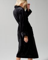 Soma Embraceable Plush Long Robe, Black, size S/M