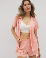 Cool Nights Solid Piped Pajama Shorts