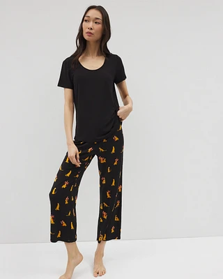 Cool Nights Short-Sleeve + Cropped Pants Pajama Set
