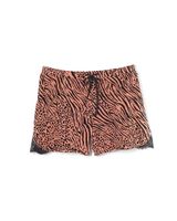 Soma Cool Nights Lace Trim Pajama Shorts, WILD THING CEDARWOOD, Size L