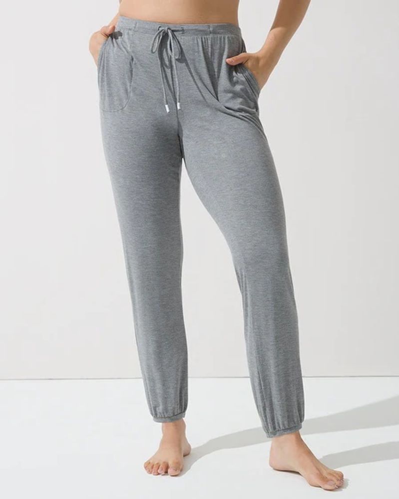 Soma Cool Nights Relaxed Banded Ankle Pajama Pants, Gray, size M