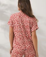 Soma Cool Nights Dolman Sleeve Pajama Top, GIRAFFE MOSAIC SAND, Size XS