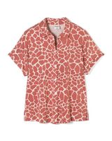 Soma Cool Nights Dolman Sleeve Pajama Top, GIRAFFE MOSAIC SAND, Size L