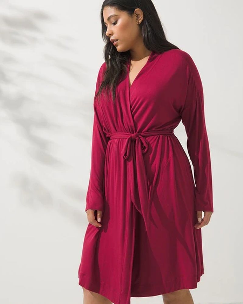 Soma Cool Nights Short Robe, RED BEAUTY