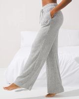 Soma Brushed Cozy Rib Pajama Pants, Black And White Cross Dye, Size