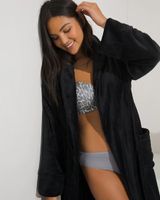 Soma Embraceable Plush Short Robe , Black