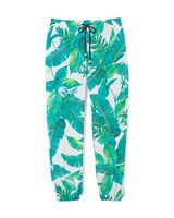 Soma Cool Nights Relaxed Banded Ankle Pajama Pants, LUSH LEAVES IVORY, Size L