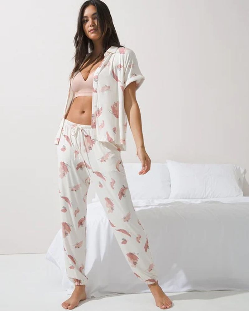 Soma Cool Nights Dolman Sleeve Pajama Top, ESSENCE ABSTRACT IVORY