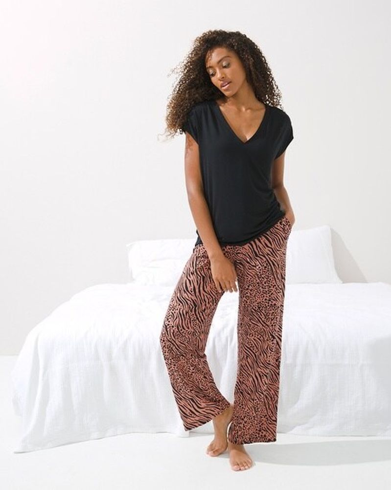 Soma Cool Nights Pajama Set, WILD THING CEDARWOOD, Size XS