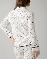 Soma Cool Nights Long Sleeve Pajama Top, Stargazer Grand Med Ivory, size M