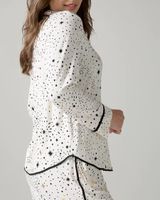 Soma Cool Nights Long Sleeve Pajama Top, Stargazer Grand Med Ivory