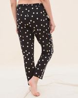 Soma Cool Nights Ankle Pajama Pants, Polka Dot, Black, size S, Christmas Pajamas by Soma