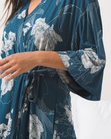 Soma Cool Nights Kimono Short Robe, STYLIZED FLORAL G EVENING, Size S/M