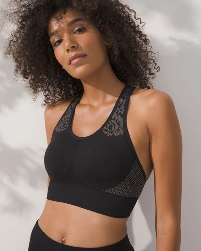 Soma Sport Seamless Keyhole Racerback Bra Black