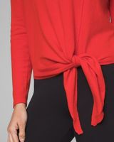 Soma Long Sleeve Tie Front Sweater, Red, size XL