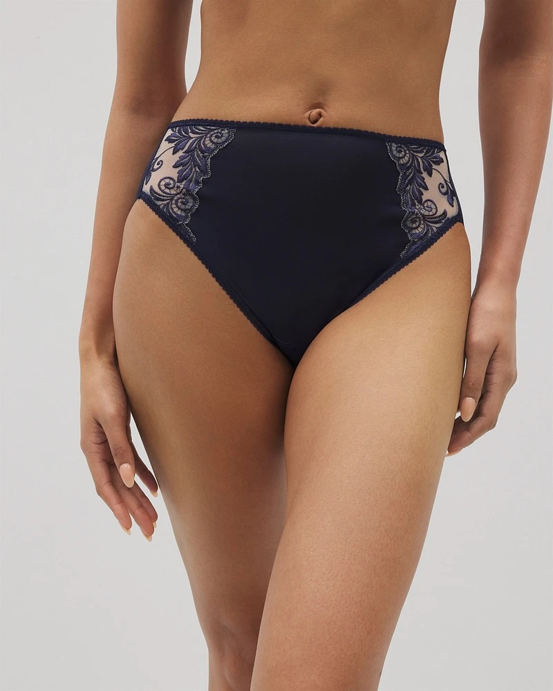 Vanishing Edge High-Leg Brief Panty with Sensuous Lace