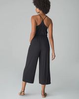 Soma Soft Jersey Spaghetti Strap Jumpsuit, Black, Size XL