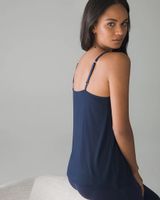 Soma Cool Nights V-Neck Pajama Cami With Built-in Shelf Bra, Blue