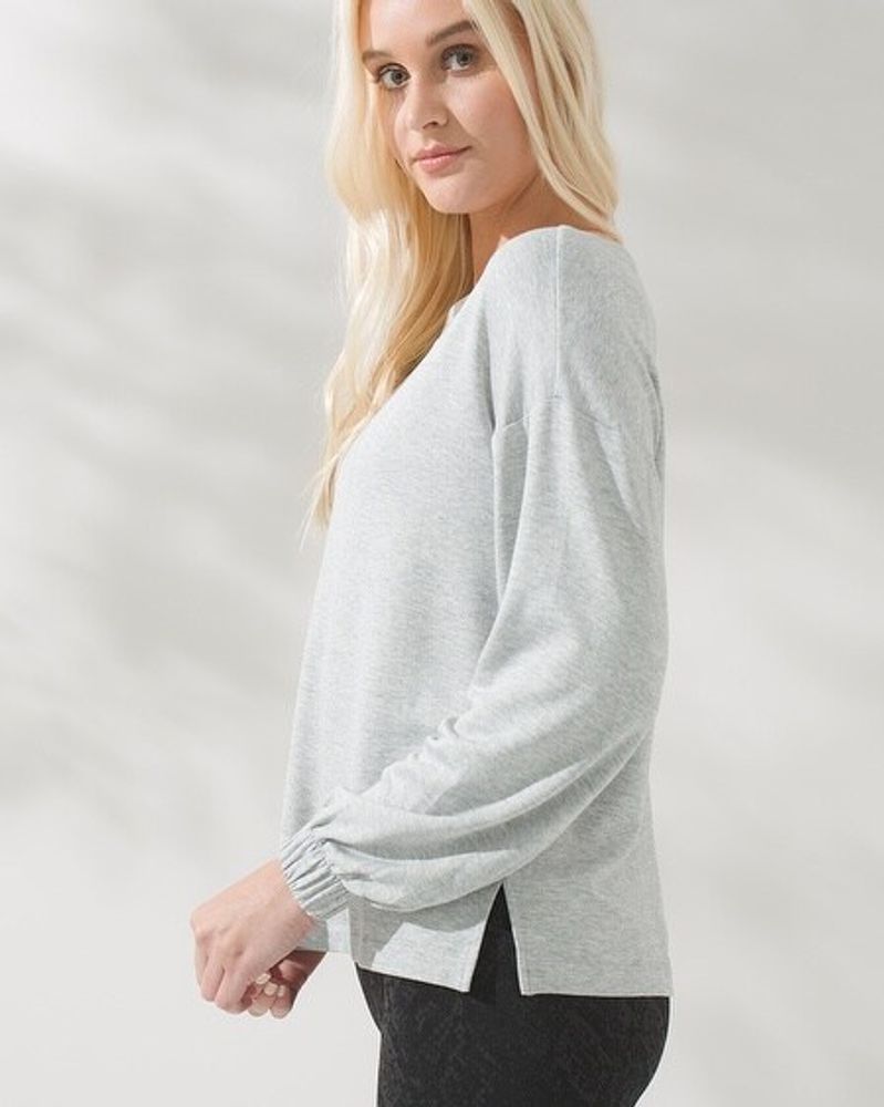 Soma SomaWKND™ Soft Boatneck Pullover, Heather Eclipse