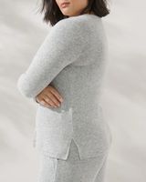 Soma Brushed Cozy Henley Pajama Top, Black And White Cross Dye