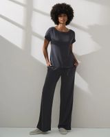 Soma SomaWKND™ Sandwash Wide-Leg Pants, Gray Ink, Size XS - REG