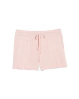 Soma Brushed Cozy Ribbed Waist Pajama Shorts, PEACH GLOW AND IVORY CD, Size XL