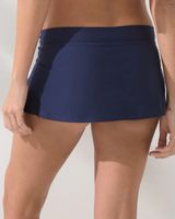 Tommy Bahama Pearl Skirted Hipster Bikini Swim Bottom, Navy, Size M, from Soma