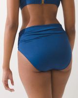 Bleu Rod Beattie High-Waist Side-Shirred Swim Bottom, Navy, Size 12, from Soma