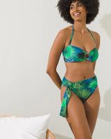 Soma Soma Swim Belted High-Leg Bikini Swim Bottom, HOT TROPIC, Size L