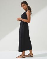 Soma SomaWKND™ Sunday Faux-Wrap Midi Dress, Black, Size M