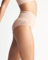 Soma Yummie Seamless Lace Smoothing Brief Shapewear, Tan, size L/XL