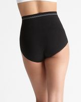 Yummie Cotton Seamless Brief, Black, Size S/M, from Soma
