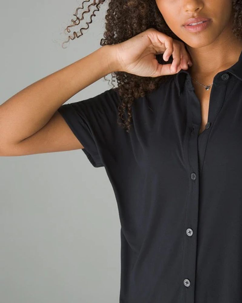 Soma Cool Nights Dolman Sleeve Pajama Top, Black, Size XS